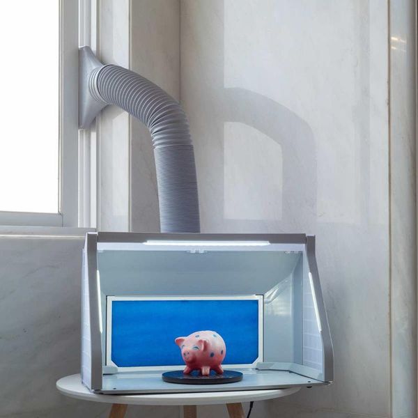 

professional spray guns airbrush paint booth kit extractor set exhaust filter led light adjustable switch for model craft 100-240v