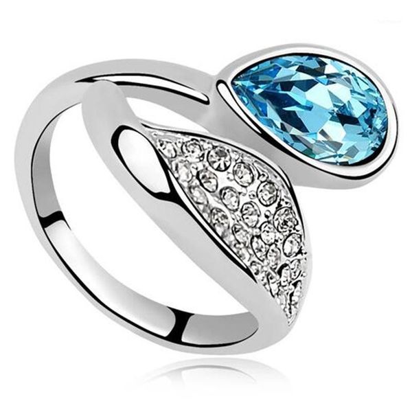 

shdede wedding engagement rings crystal from 2020 new fashion jewelry womens anniversary gift accessories -81001, Golden;silver