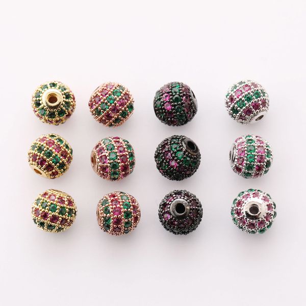 

handmade diy jewelry gold zircon stone copper bead bracelet charm wxrb0801-rh, Bronze;silver
