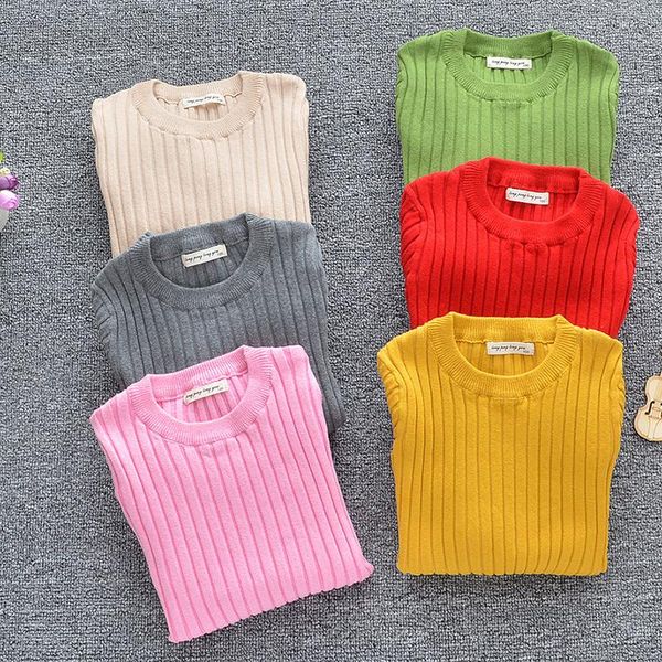 

1 6yrs children sweaters candy color knitted sweaters baby boy girl clothing knit infant casual toddler long sleeve sweaters wmtdtz, Blue