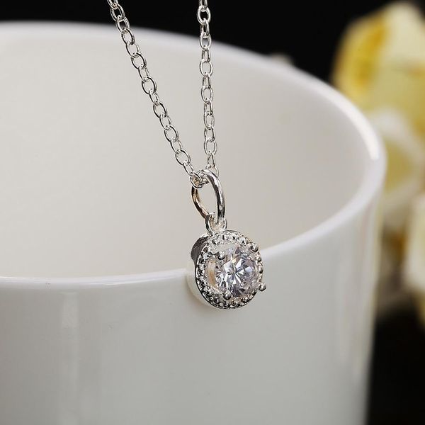 

ln022 new silver color necklace jewelry women wedding fashion cross cz crystal zircon stone pendant necklace christmas giftb h bbyvyb