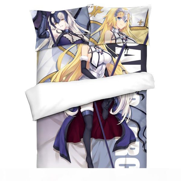 

anime fate zero apocryp grand order joan of ar bedding set twin  king 4pcs bed set with pilloccase + sheet+duvet cover f03b