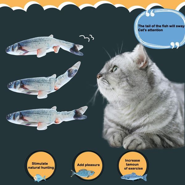 

игрушка для кошек интерактивные подарки 3d форма рыбы электрические игрушки catnip toys фаршированная подушка кукла подходит для кота, играю