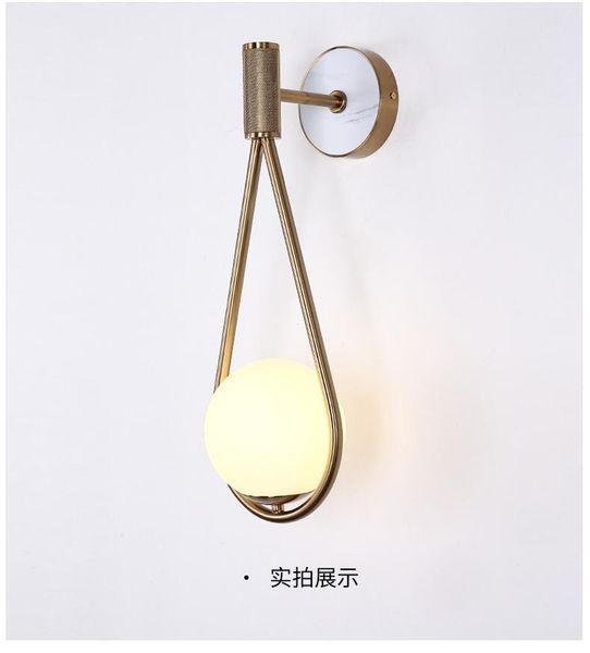 

postmodern sitting room metal wall lamp contracted originality individual character dining-room bedroom head ggass ball lamp