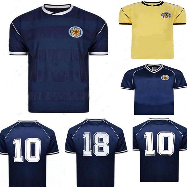 

1982 1986 scotland world cup football jersey retro classic retro series football shirt stachan souness mcstay football suit, Black;yellow
