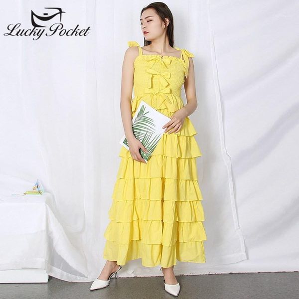 

women summer fashion solid color suspender ankle-length dress famale casual yellow bow dresses ladies slim new vestidos ml1111, Black;gray
