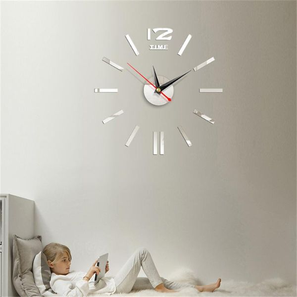 

wall clocks home decoration 16inch mirror acrylic clock diy circular watch kids