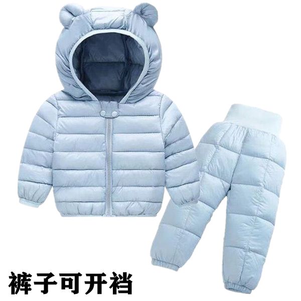 

girl's cotton padded suit boy's winter down jacket children's cotton padded jacket thickened one year old boy's winter c, Blue;gray