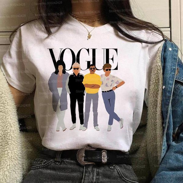 

vogue queen band t shirt women freddie mercury friends t-shirt aesthetic cartoon queen crown t shirts 90s graphic korean clothes, White