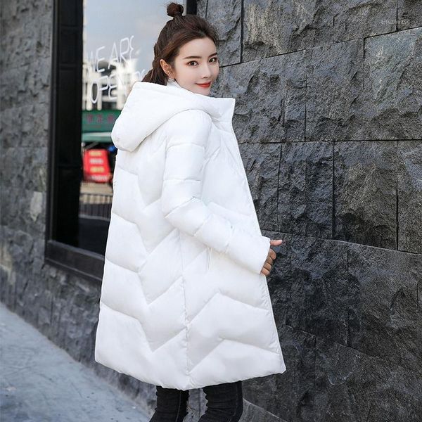 

new parka women 2019 winter jacket women coats hooded warm coats female parka thick cotton padded lining winter female1, Black