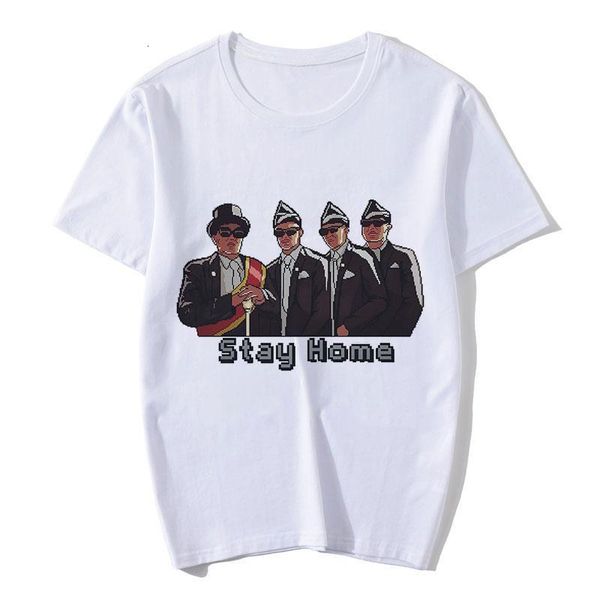 

базовая футболка мужчины женщины летний гробный танец гана танцы pallbearers удивительный мультфильм печатная тройная эстетическая одежда, White