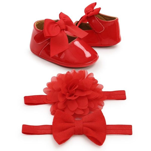 

baby girl anti-slip walking shoes bow soft soled shoes+2 headbands 3 suit soft sole infant princess walking shoes5