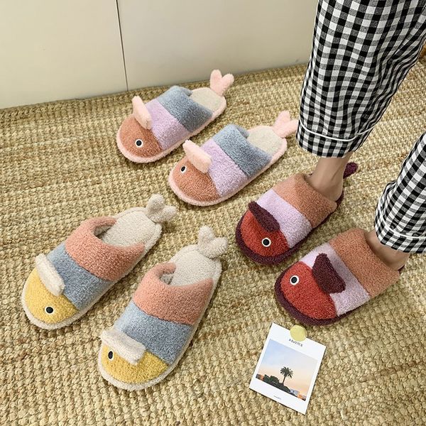 

low flat shoes female slippers casual platform slipers women fur flip flops slides flock multicolored sandals luxury 2020 plush x1020, Black