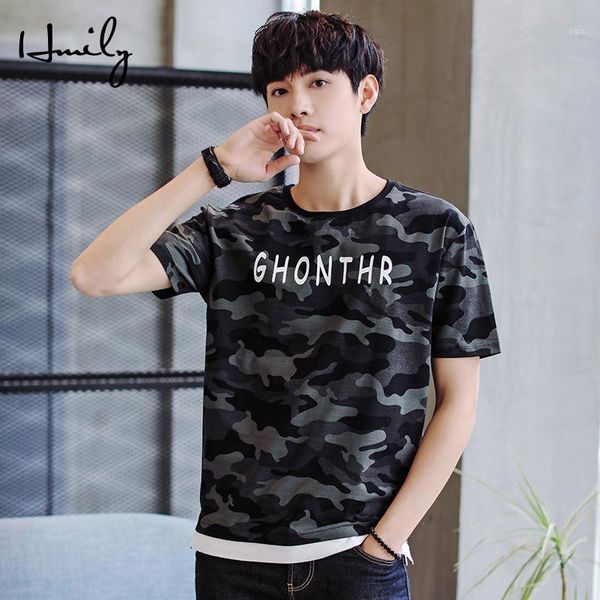 

hmily o-neck t shirt 100% cotton mens t-shirt fashion summer camouflage short sleeve casual loose t-shirt dress &tee1, White;black