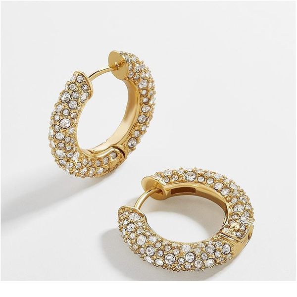 

new fashion crystal rhinestone ear cuff huggie earrings for women circle cartilage stackable hoop earrings piercing qylayr, Silver
