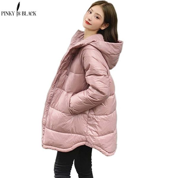 

pinkyisblack new fashion long winter jacket women slim female winter coat women thicken parka hooded cotton women clothing 201217, Black