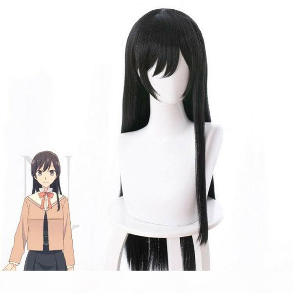

gt;&gt;&gt;new fashion eventually,black straight cosplay wig 80cm, Black;brown