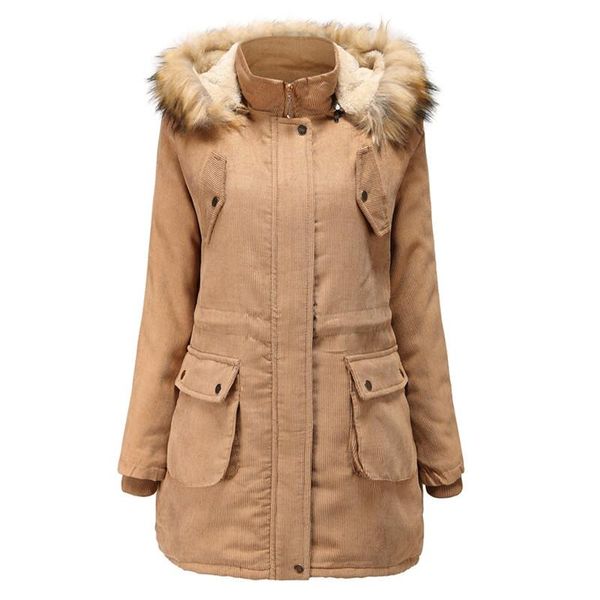 

women's winter down jacket lapel zipper long casual hooded winter waist warm coat jacket ladies overcoat outwear n10, Black;brown