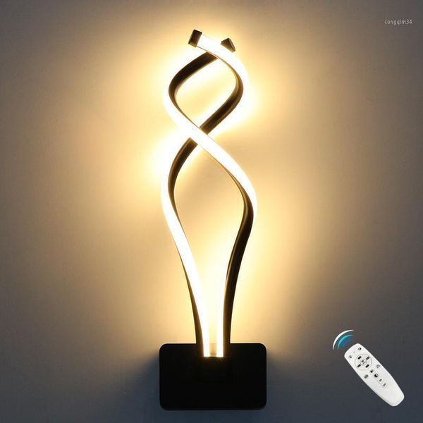 

led wall light 2.4g remote control dimming adjust brightness and color temperature indoor bedroom lighting decoration wall lamp1