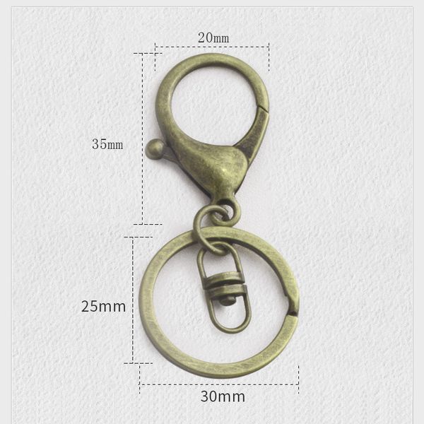 

antique lobster zinc clasp bronze keychain alloy silver key hook for car key ring chain diy accessories jewelry making for keyring 21*35mm, Slivery;golden