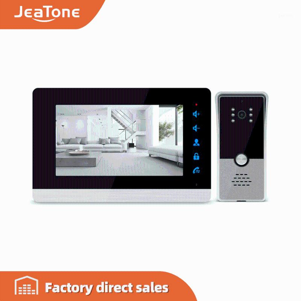 

video door phones jeatone 7'' intercom phone system, 600tvl wide angle degree/day and night vision, support english russian1