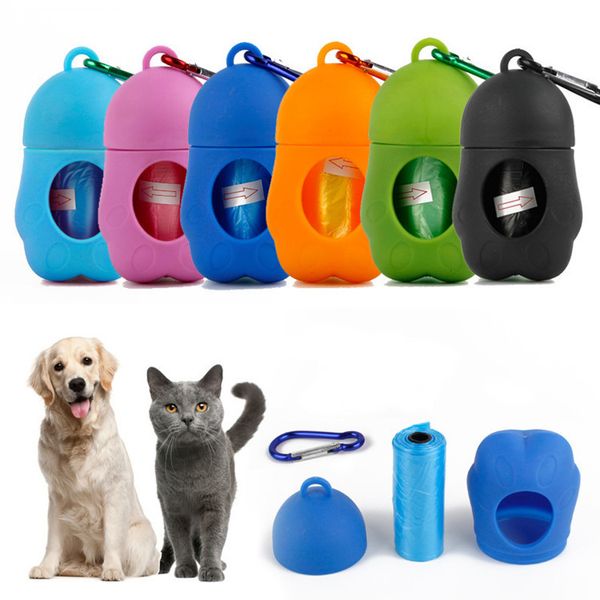 

dispenser new plastic garbage portable pet case included pick up poop for dog waste disposable bags t2i5336