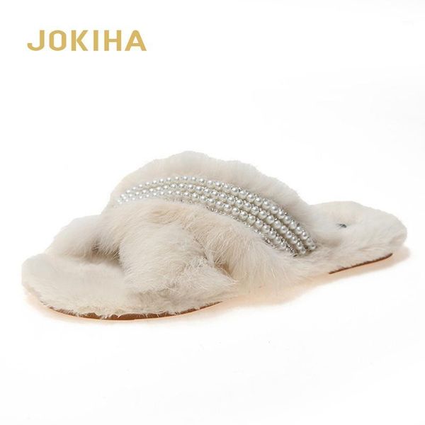 

slippers women winter shoes flat sweet home woman indoor fur warm soft slip female slipper1, Black