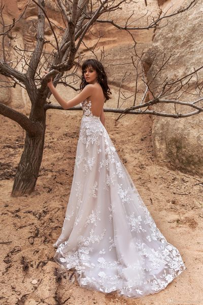 

new luxurious country style a line wedding dresses illusion lace appliques tulle sleeveless sheer back plus size wedding bridal gowns, White