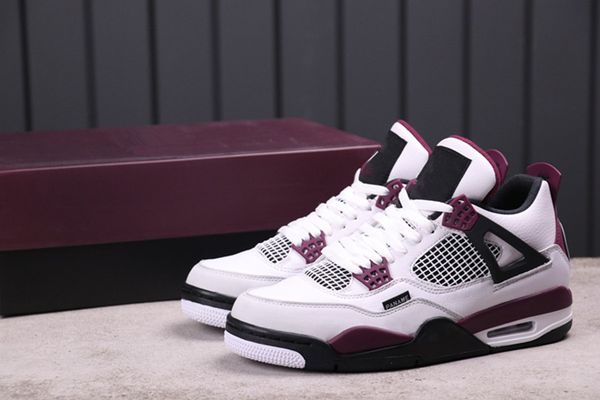 

jumpman basketball shoes 4s iv white purple black men women trainers outdoor sneakers sports with original box size us13 available