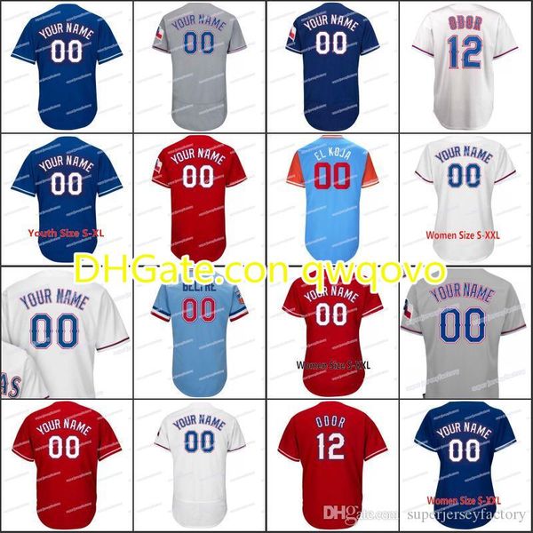 

men 33 martin perez 68 ricardo rodriguez women/youth 8 juan centeno 61 robinson chirinos 1 elvis andrus 29 adrian beltre baseball jerseys, Blue;black