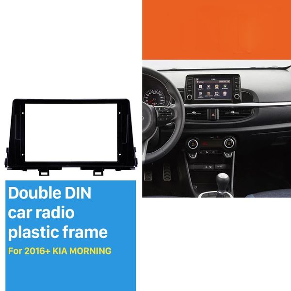 Im Armaturenbrett-Autoradio-Blende-Panel-Bezel-Trim-Kit-Abdeckungs-Ordnung 9 Zoll für 2016 KIA MORNING OEM-Stil 2 DIN