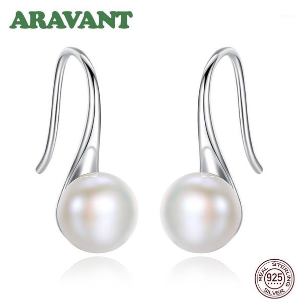 

dangle & chandelier 925 sterling silver 6mm real natural freshwater pearl water drop earrings for women antiallergy wedding jewelry1
