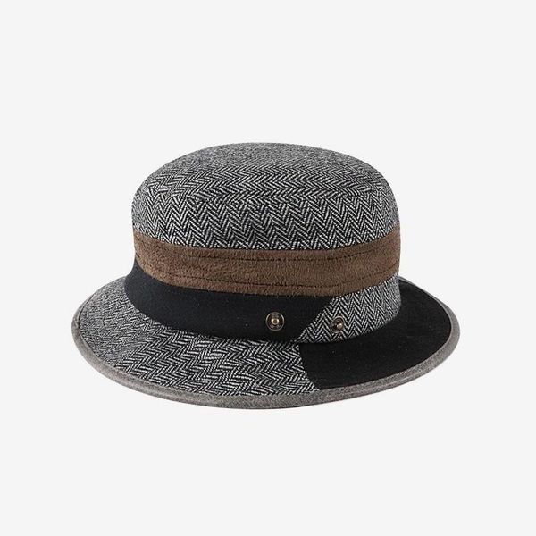 

wide brim hats jazz hat women's personality splicing collision street fashion man spring and autumn winter retro fisherman's, Blue;gray