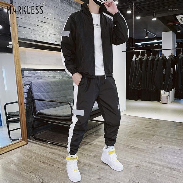 

markless mens outdoor sports suits casual fashion soft jackets regular fit pants 0261, Gray