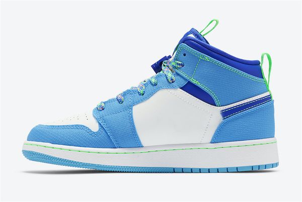 

shoes 1 mid blue white basketball jumpman 1s mens designer sports sneakers