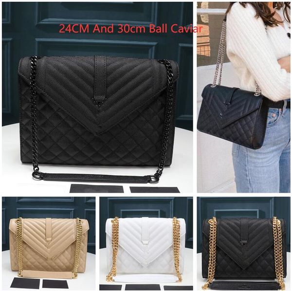 

with box 2021 ball caviar fashion brands designers genuine leather shoulder women's and men's purse wallet bag bags