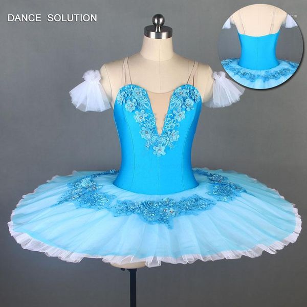 

bll070 -1 light sea blue bodice pre-professional ballet tutu girl and woman stage show costumes ballerina solo pancake dress1, Black;red