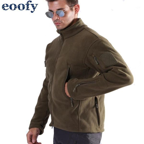 

tactical fleece men jacket warm thermal army jackets windbreaker thicken combat outwear & coats with many pockets1, Black;brown