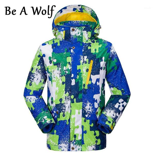 

be a wolf hiking jackets boys spring children outerwear warm kids clothes fleece camping ski windbreaker waterproof jacket 2291, Blue;black
