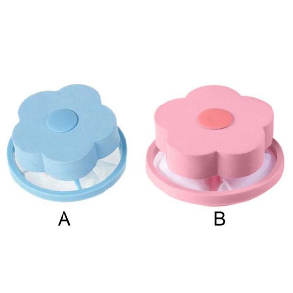 

bath accessory set novel flower shape washing machine hair removal mesh filter bag floating filtering sticky