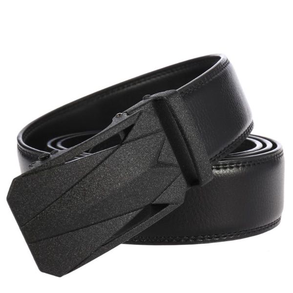 

men belt leather belt men automatic buckle male fashion jeans chain stretch solid luxury bland black fg3178-1, Black;brown