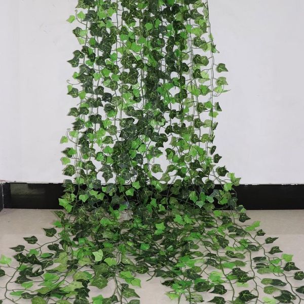

100 шт. лист 1 шт. 2.4m home decor искусственный плющ листья гирлянды растения лоза фальшивая листва цветы creeper green iv wmtzle