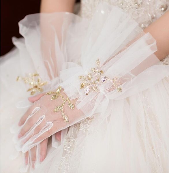 

five fingers gloves women' elegant white color mesh glove female spring summer sunscreen lace r26221, Blue;gray