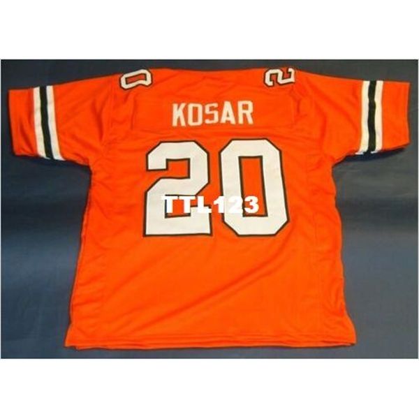

custom 3421 miami hurricanes #20 bernie kosar university of white orange college jersey size s-4xl or custom any name or number jersey, Black