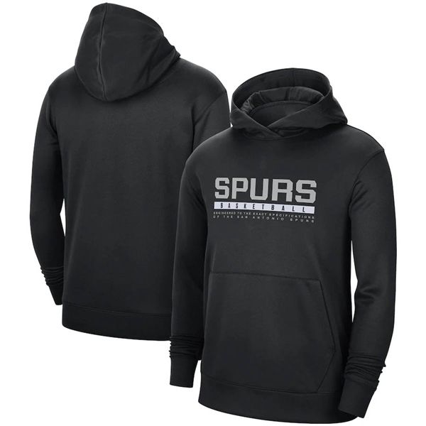 

san antonio spurs men black spotlight on court practice performance pullover hoodie