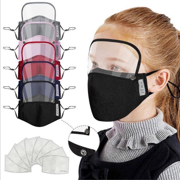 

valve cotton eye ear-hanging kids mask face protective pad with 2pcs removable filter yl02 shield masks sbrtl