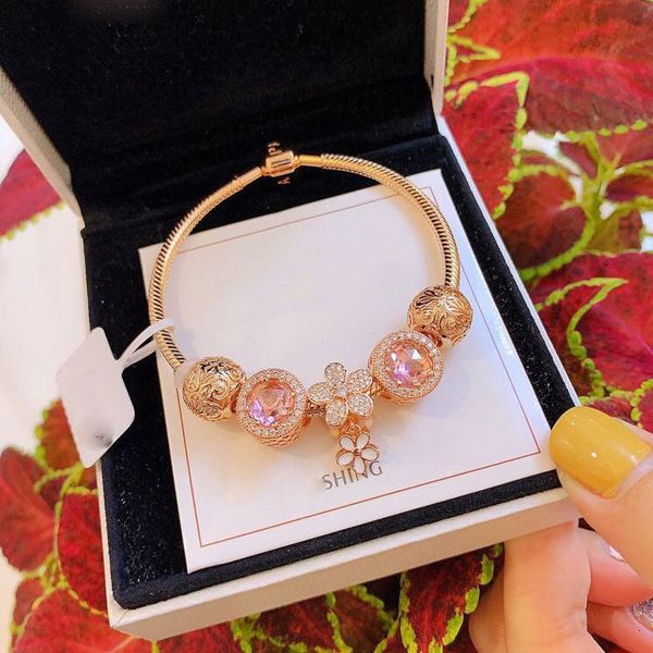 

quality 16~21cm charm bracelet 925 silver plated royal crown accessories crystal bead women bracelets wedding jewelr