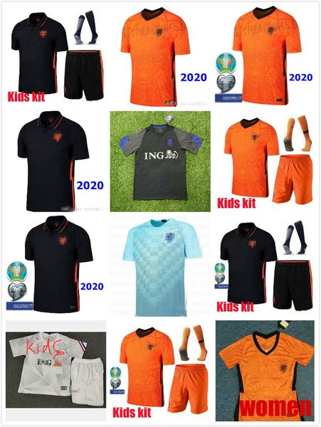 

2020 netherlands soccer jerseys de jong wijnaldum holland football kits shirt virgil jersey strootman memphis promes men + kids sets, Black;yellow