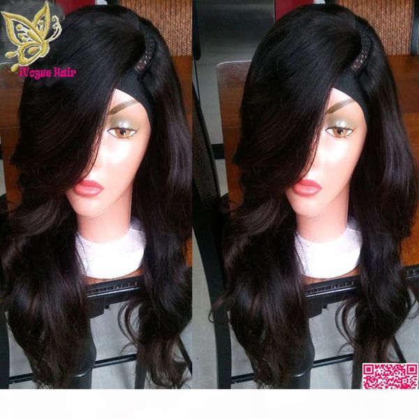 

body wave u part wig with side bangs brazilian human hair upart wig left part for black women u part human hair wigs, Black;brown