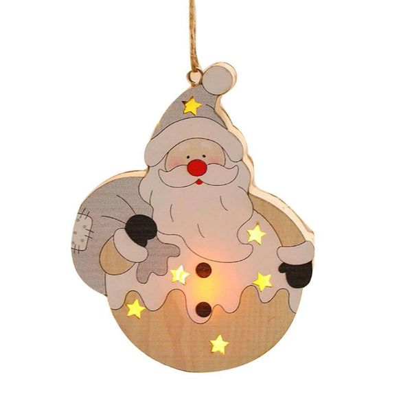 

christmas decorations nordic wooden santa claus snowman elk led light hanging ornament home xmas decor